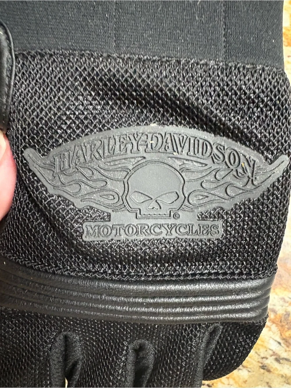 HARLEY-DAVIDSON Leather Riding Gloves in Classic Black Size Medium